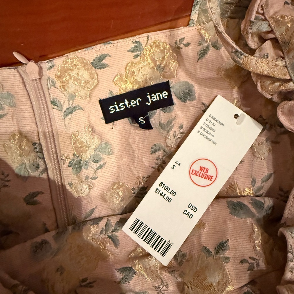 NWT Sister Jane Pastel Floral Long Sleeve Dress - Picture 4 of 6